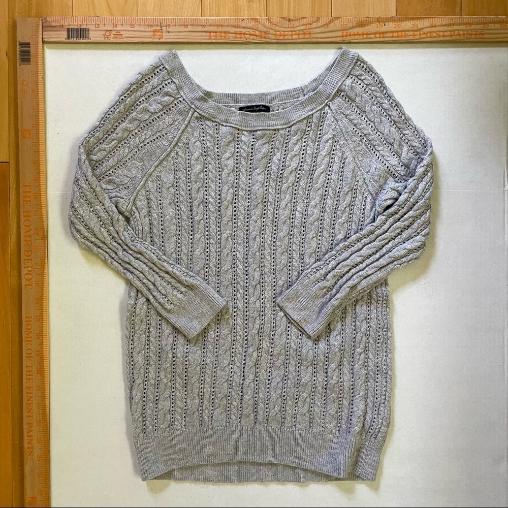 American Eagle Gray Knit Sweater
